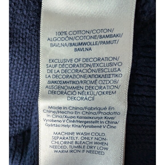 Vintage Chaps Men's Size XXL Navy Pullover Sweater Crest Preppy Classic - Picture 8 of 11